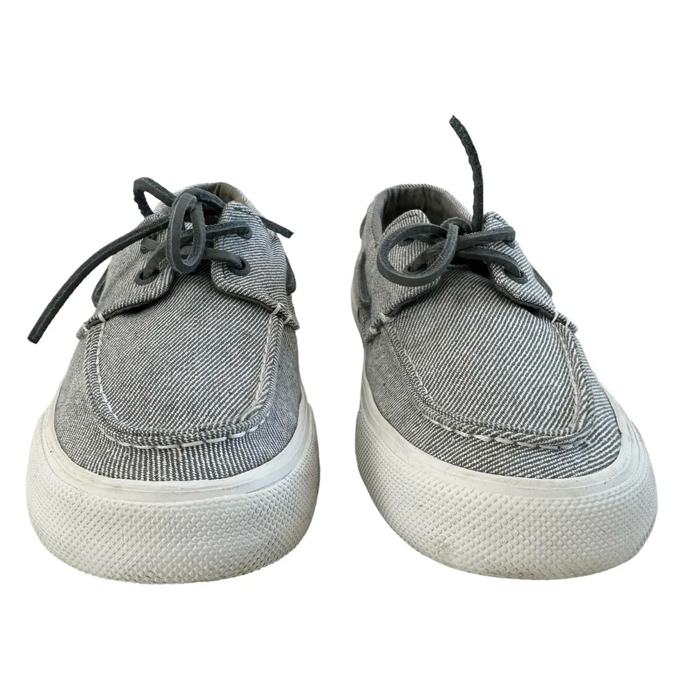 Sperry Bahama II 2-Eye Twill Grey Slip-On Boat Shoes Size 8